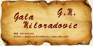 Gala Miloradović vizit kartica